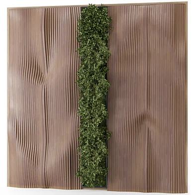 Indoor Wall Vertical Garden in Wooden Base - Set 1548