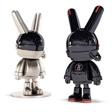 Moonlit space rabbit sculpture