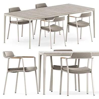 Vipp711 Open-air chair by Vipp and Mirto Outdoor table by bebitalia