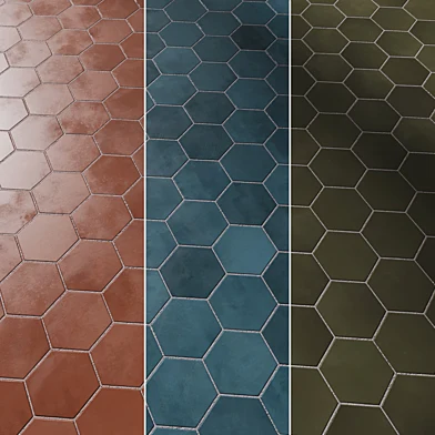 Tile Makoto Matte Ceramic Hexagonal Set 08
