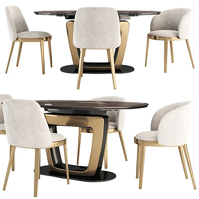 Orbital Table and Adel Chairs