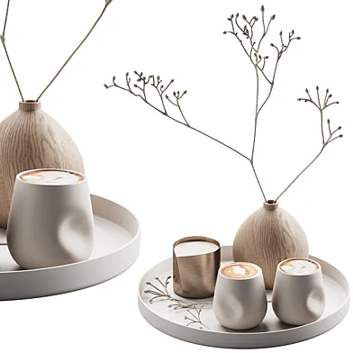 430 eat and drinks decor set 08 serving tray latte plant wood vase 01