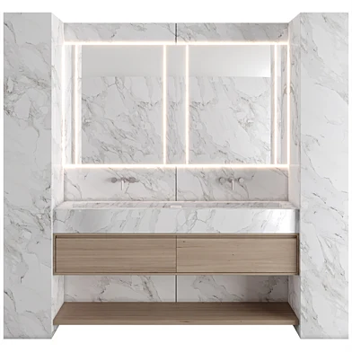 Bathroom Furniture 01 - Stone and Wood