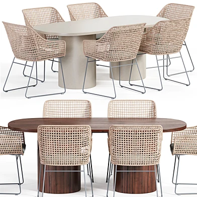Aspen Lodge Armchair and Petra Oval Dining Table