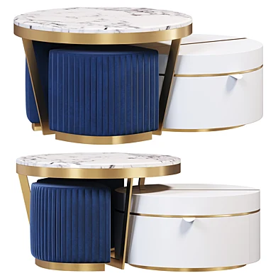White round nesting faux marble top coffee table by Homary