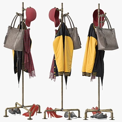 Industrial Metal Pipe Coat Rack