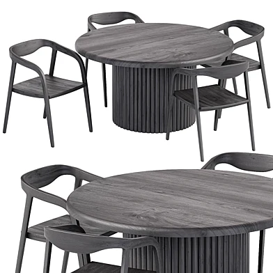 Luxury Black table chair wooden
