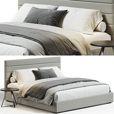 RH Modena Panel Horizontal Channel Fabric Platform Bed