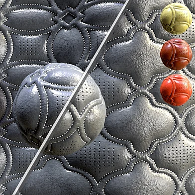 2 Stitched embossed leather fabric materials in 4 color-02