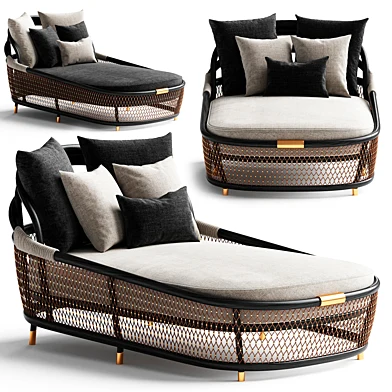 FARNESE Rattan sun lounger