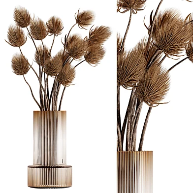 dried bouquet inserted into a glass vase