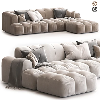 Julia Suede Fabric Soft Sofa L Shape