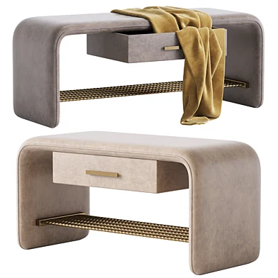 Glam Rectangular Entryway Bench with 1-Drawer and Shoe Storage