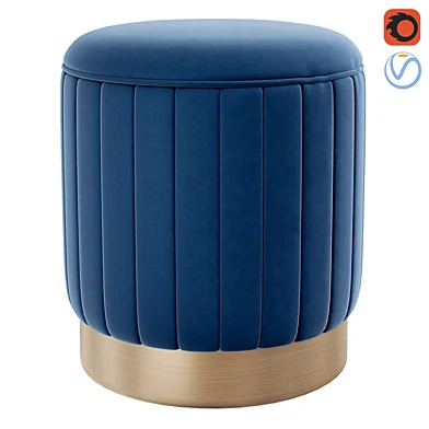 Stool Allegra Eichholtz Roche blue velvet