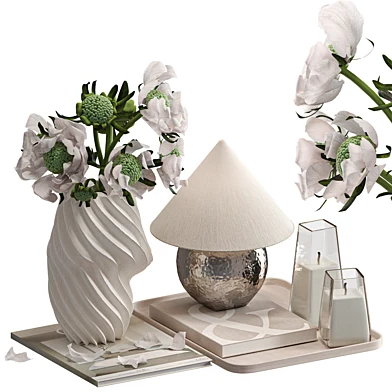 Decor Set with scabiosa flowers