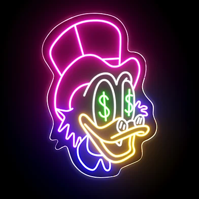 Donald Duck Neon Sign