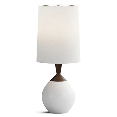 Crate and Barrel Wilson Mid Century White Metal Table Lamp