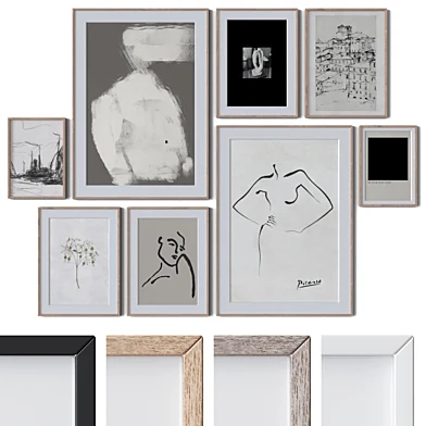 Set of 8 wall paintings 3216