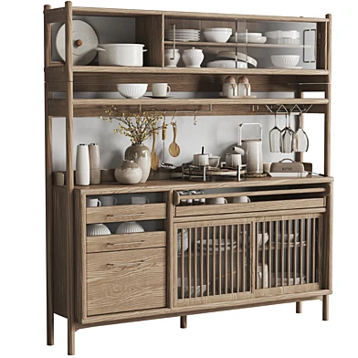 display cabinet with kitchen accessories01