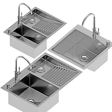 Stainless Steel Laundry Pool Sink  Double Bowl Balcony Sink with Washboard