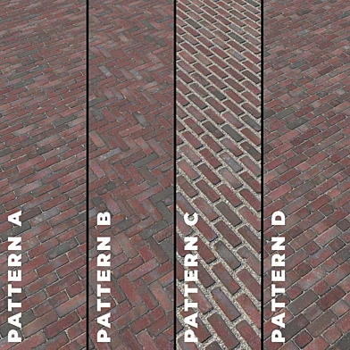 Сет из 4 PBR текстур брусчатки из красного кирпича