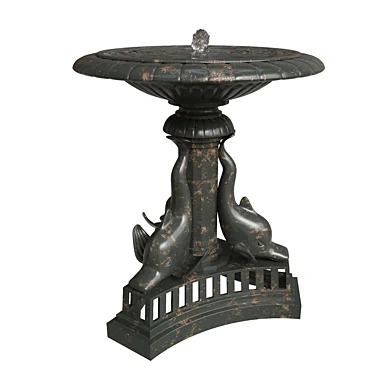 Mid 20th Century Cast Iron Dolphin Base Fountain
