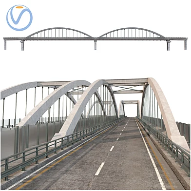 through arch bridge with a two-lane road