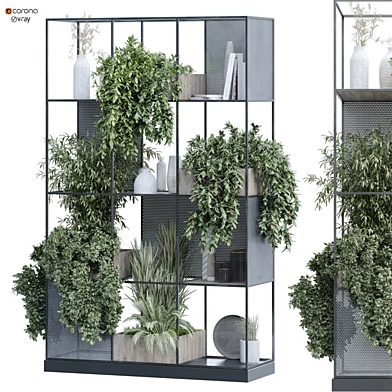 vertical plant in box and partition set 356