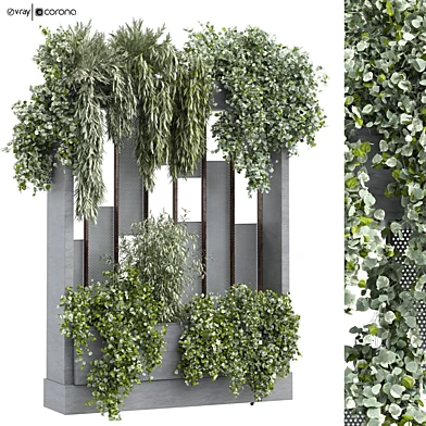 vertical plant in box greenwall and partition set 368