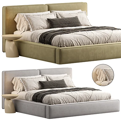 Tropez Vanilla Chunky Piped Velvet Bed