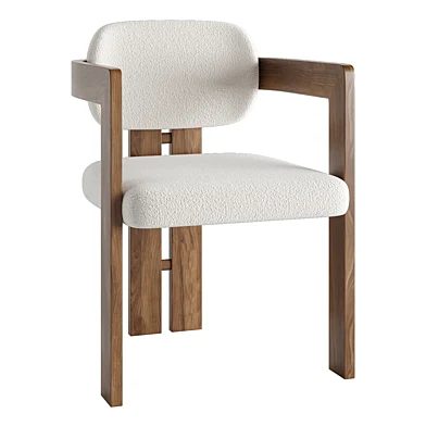 Curved Walnut Dining Chair