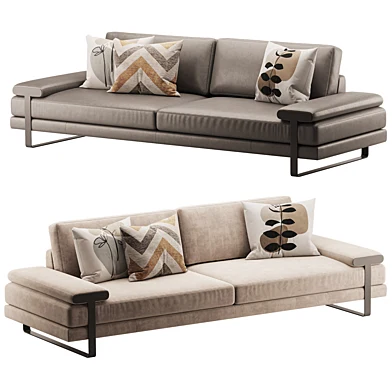 Full Grain Cow Leather Upholstered Sofa