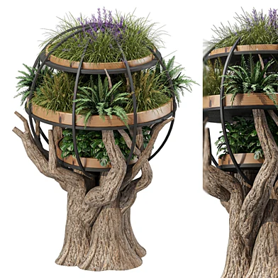 Vertical Garden on a Tree Trunk 78