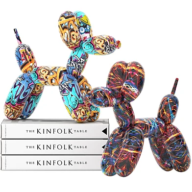 balloon dog statue decoration set