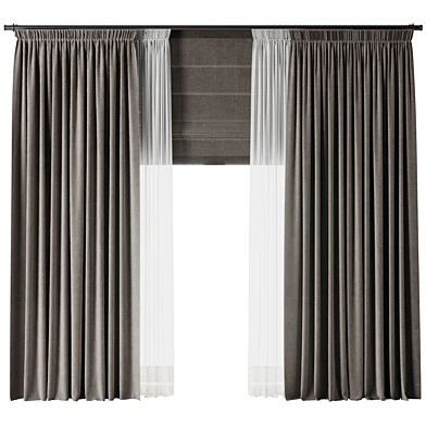 Rod Curtains with Roman blinds brown 20 HBH
