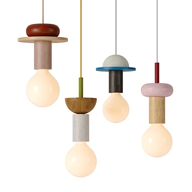 Color nordic wood suspension led light