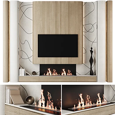TV Wall Set with Lines