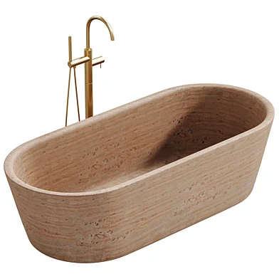 Muse Travertine Freestanding Bath