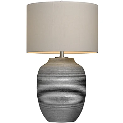 Настольная рифленая лампа Grey Nightstand Table Lamp