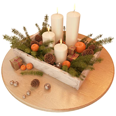 Rustic christmas tray decor