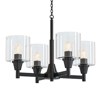 Hampton Bay Oron 4 Light Black Reversible Chandelier