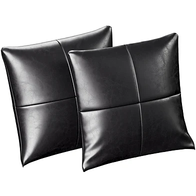 Leather  Pillow Black NP2BL