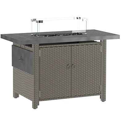 Eletriclife 52 Inches Outdoor Wicker Gas Fire Pit Propane Fire Table with