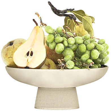 bowl of pears and grapes fruits