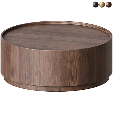 Round Coffee Table Made of Walnut Veneer by Nono Furniture