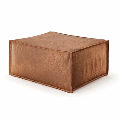 Leather pouf  01