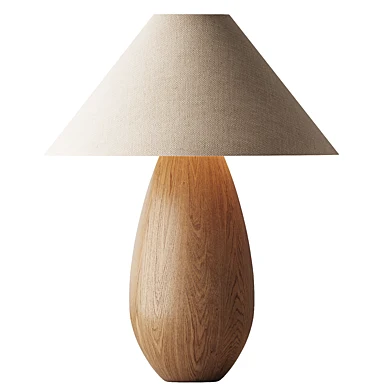 Table lamp made of mountain wood
