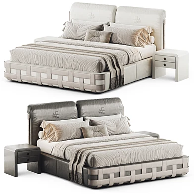 Braid Beds in Beige Leather