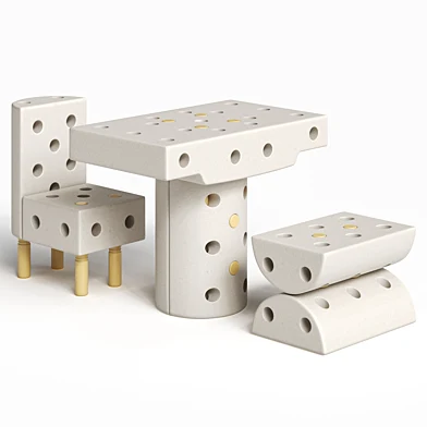 White table and chair by MODU