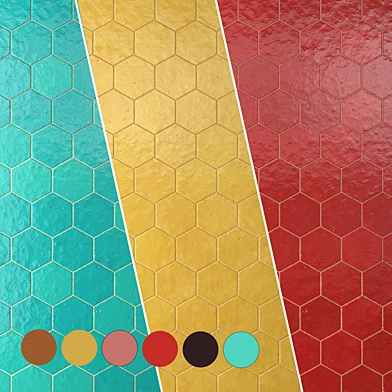 Tile Moroccan Zellige hex Set 41